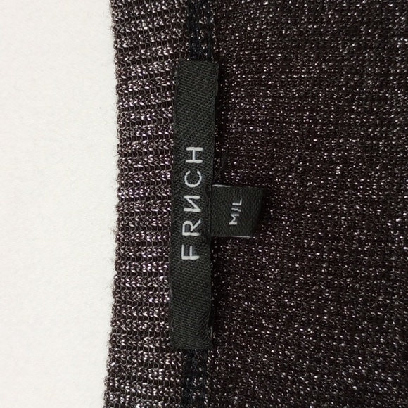 Frnch Womens Sweater Sz M/L Grey Sparkly Short Sleeve Dressy Blouse Top - Picture 5 of 8